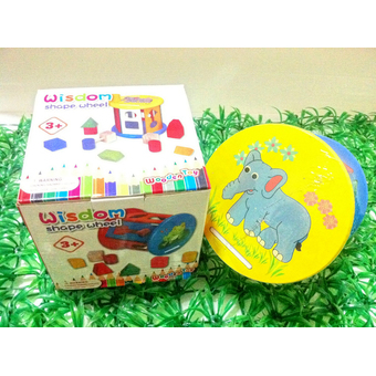 KIDS SHOP HATYAI บล็อกหยอดไม้ทรงกระบอก รูปช้าง