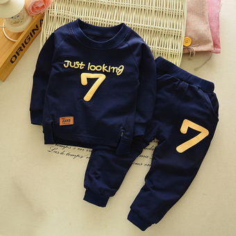 Baby boy Sportswear Tops and Pants Clothing Sets Dark Blue