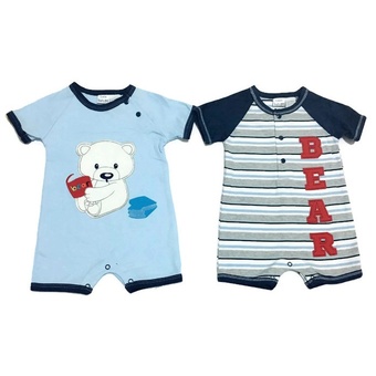 LITTLE BABY M เสื้อผ้าเด็กเล็ก ชุดหมีแพ็คคู่ ลายหมีสีฟ้า