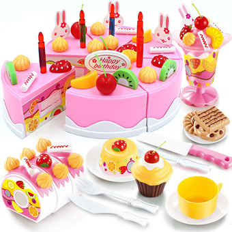 smartbabyandkid ชุดหั่นขนมเค็กและตกแต่งเค็ก75 ชิ้น(DIY fruit cake)