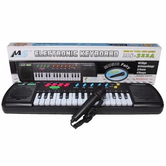BKL TOY ออร์แกนคีย์บอร์ด ไมโครโฟน สำหรับเด็ก รุ่นประหยัด(31 Keys Electric Keyboard) 322A(Black)