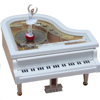 CONRAD MODERN HOME กล่องดนตรี เปียโน บัลเลย์ ขนาดเล็ก (สีขาว)