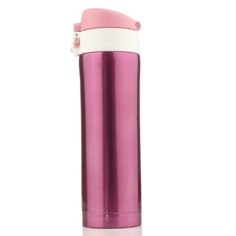 Autoleader 500mL Travel Mug Tea Coffee Water Vacuum Cup Bottle Stainless Steel Thermos Cup Pink (Intl)