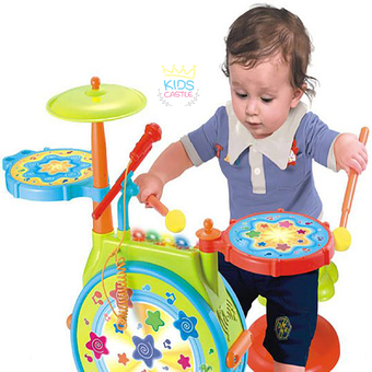 Huile Toy กลองแจ๊สไฟฟ้าดนตรีสำหรับเด็ก Melodious Jazz Drum