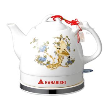 HANABISHI กาต้มน้ำไฟฟ้าไร้สาย 1.0 ลิตร ลายนก สีฟ้า รุ่น HCK-108.BL