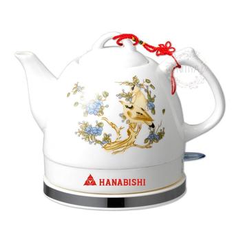 HANABISHI กาต้มน้ำไฟฟ้าไร้สาย 1.0 ลิตร ลายนก สีฟ้า รุ่น( HCK-108.BL)