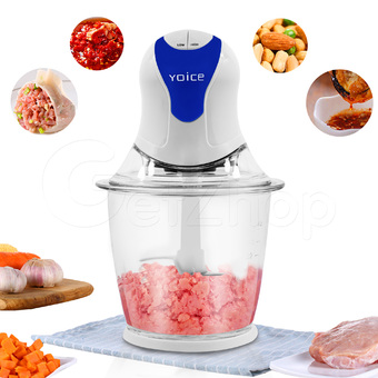 Getzhop เครื่องบดเนื้อ บดไฟฟ้า บดสับ บดพริก บดอเนกประสงค์ Yoice Y-JRJ6 ไฟ 200 วัตต์ ขนาด 1.5 ลิตร - สีขาวน้ำเงิน
