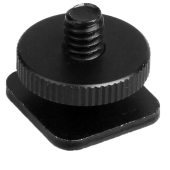 1/4 inch Tripod Screw to Flash HotShoe Mount Aluminum Adapter Light Stand (Black)