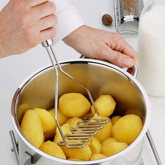 Allwin Kitchen Stainless Steel Potato Egg Masher Ricer Vegetable Fruit Crusher Tool Silver - Intl