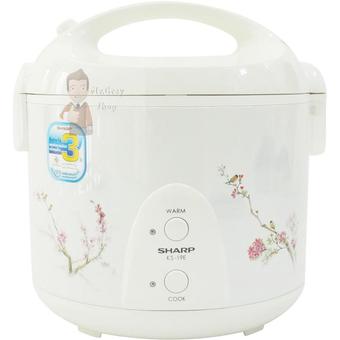SHARP หม้อข้าว รุ่นเดอลุกซ์1.8ลิตรระบบเทอร์โมฟิวส์+ที่รองหยดน้ำ รุ่น KS-19E.PL