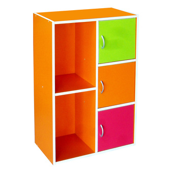 Besta ชั้นอเนกประสงค์ Free Rack 3 ประตู รุ่น CB-0016D (สีแฟนซี/ส้ม)