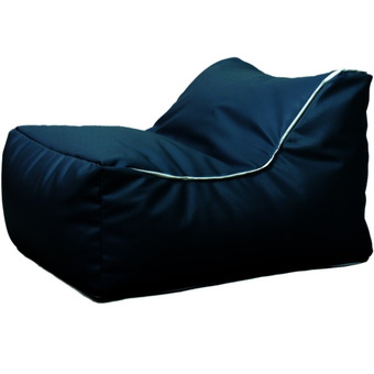 New Brand Bean Bag ทรงโซฟาเดี่ยวหนังเทียมมีพนักพิงแบบโค้ง ขนาด 70x50x40cm - สีดำ
