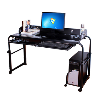 Mylazydesk โต๊ะคอมพิวเตอร์ คร่อมเตียง ชุดโต๊ะทำงานโมเดิร์น MLD140 45 x 140 x 56-82 cm. (สีดำ)