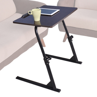 Mylazydesk ที่วางโน๊ตบุ๊ค โต๊ะญี่ปุ่นพับได้ โต๊ะหนังสือ ยืดหดได้ J01 40 x 60 x 39-60 cm. (สีลายไม้เข้ม)