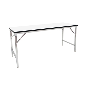 ENZIO โต๊ะ โต๊ะพับได้อเนกประสงค์ขาพับ(โต๊ะประชุม)โครงขาโครเมี่ยม รุ่น 150x75x75 ( สีขาว )