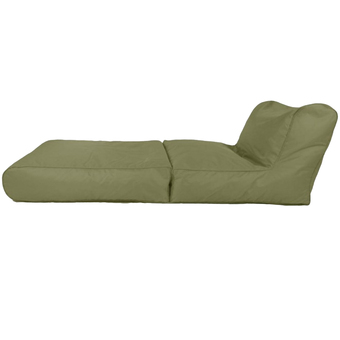 New Brand Bean Bag ทรงเตียงนอนมีที่วางเท้าแบบพับเก็บได้ผ้าร่มกันน้ำ 50x120x20 cm - สีเขียวขี้ม้า