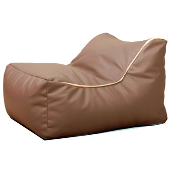 New Brand Bean Bag ทรงโซฟาเดี่ยวหนังเทียมมีพนักพิงแบบโค้ง ขนาด 70x50x40cm - สีน้ำตาล
