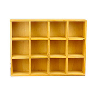Zakka ชั้นไม้สำหรับวางของแบบ 12 ช่อง รุ่น WD034 (สีไม้)