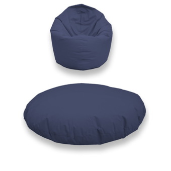 New Brand Bean Bag ทรงหยดน้ำ พร้อมที่วางเท้า ขนาด 60 x 70 cm - สีน้ำเงิน