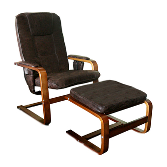 TSF เก้าอี้พักผ่อนไม้ดัดเบาะผ้า รุ่น RELAX 3 (สีน้ำตาล)
