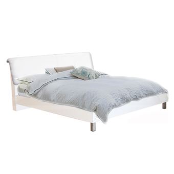 ADHOME เตียงนอนหัวเบาะ ขนาด 6 ฟุต รุ่น B608 (สีขาว)