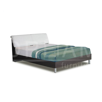 RF Furniture เตียงนอนหัวเบาะหนังpvcขนาด 5 ฟุต ขาลอย รุ่น B508 ( สีโอ๊ค/ ขาว )