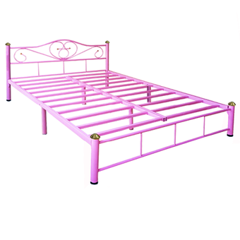 ADHOME เตียงเหล็กคุณภาพ ขนาด 3.5 ฟุต รุ่น B-IR-3.5 (สีชมพู)