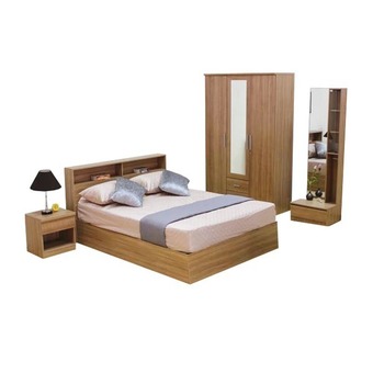 PT ชุดห้องนอน ขนาด 5 ฟุต Set 4 ชิ้น รุ่น Burlin-5S4 (สีขาวคาปูชิโน่)