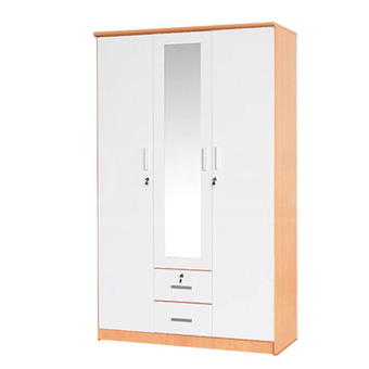 RF Furniture ตู้เสื้อผ้า 3 ประตู รุ่นW1206WM ( สีบีช/ขาว )