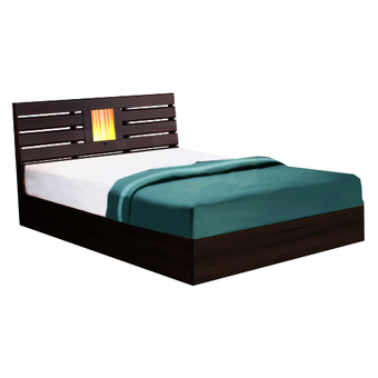 ADHOME เตียงนอนระแนงไฟ ขนาด 3.5 ฟุต รุ่น B303RL (สีโอ๊ค)