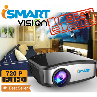 I-Smart mini LED projecteur 800x480 pixels 1200 lumens Home Cinéma HDMI / USB / VGA / AV รุ๋นC6 (black)
