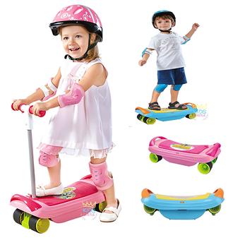 สกู๊ตเตอร์บาลานซ์บอร์ดสเกตบอร์ดสีชมพู Multifunction Scooters