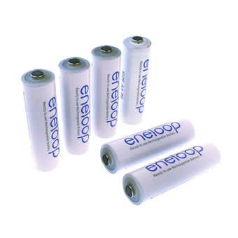 Eneloop Rechargeable Battery AA x 6 ก้อน - White (BK-3MCCE/2NT+BK-3MCCE/4NT)