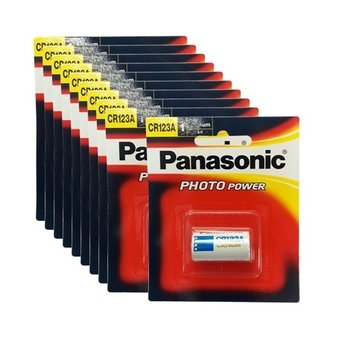 Panasonic ถ่านกล้องถ่ายรูป CR123A Lithium 3V - สีขาว (10 ก้อน)