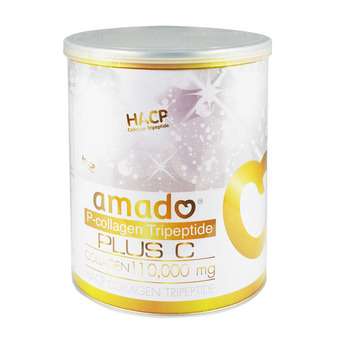 Amado P-Collagen Tripeptide plus C 100,000 Mg. อมาโด้ คอลลาเจน สูตรใหม่ ขาวไวกว่าเดิม 100,000mg. (100g. x 1 กระป๋อง)