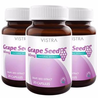 Vistra Grape Seed Extract 60 mg. (20 แคปซูล x 3 ขวด)