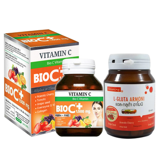 Shining L-Gluta Armoni &amp; Bio C Vitamin C (30 เม็ด) &amp; BIO C Vitamin Alpha+Zinc 1,500 mg. ไบโอ ซี วิตามิน ขนาด (30 เม็ด)