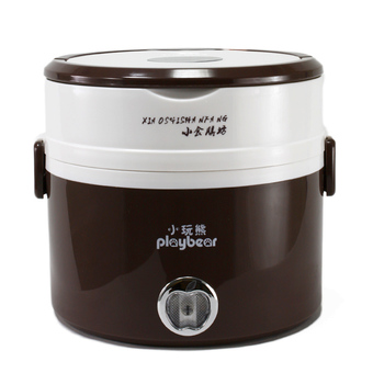 Play Bear กล่องหุงข้าวอเนกประสงค์แบบพกพา รุ่น DFH-2013 (สีน้ำตาล)