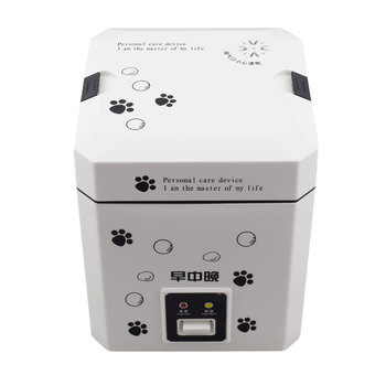 GetZhop หม้อหุงข้าวไฟฟ้า ปิ่นโตไฟฟ้า ทรงสี่เหลี่ยม Mini Rice Cooker ลายเท้าสุนัข ขนาด 1.2 ลิตร ( White/Black )