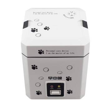 GetZhop หม้อหุงข้าวไฟฟ้า ปิ่นโตไฟฟ้า ทรงสี่เหลี่ยม Mini Rice Cooker ลายเท้าสุนัข ขนาด 1.2 ลิตร ( White/Black )