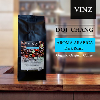 VINZ Coffee Bean Aroma เมล็ดกาแฟดอยช้าง อาราบิก้า ปลอดสารพิษ คั่วเข้ม 1 ถุง (250 กรัม)