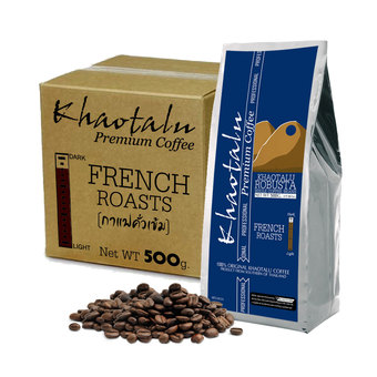 Khaotalu Premium Coffee กาแฟเขาทะลุ เมล็ดกาแฟ คั่วเข้ม French Roasts (1ถุง x 500g.)