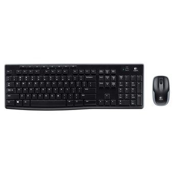Logitech Keyboard + Mouse Wireless Combo รุ่น logitech MK270R (สีดำ)