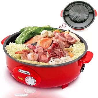 SMARTHOME หม้อสุกี้ เตาปิ้งย่างบาร์บีคิว รุ่น SP-2505 มีช่องแบ่งน้ำส่วนต้ม