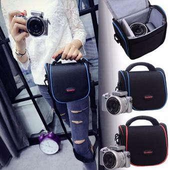 Soudelor BAG กระเป๋ากล้อง ดิจิตอล Digital / กล้อง Mirrorless รุ่น 1204S ( สี ดำ-ลายเส้นน้ำเงิน) (Black- Blue) (Blue)(Blue)