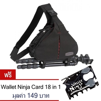 CADEN กระเป๋ากล้องสามเหลี่ยม รุ่น K1 (สีดำ) ฟรี Wallet Ninja Card 18 in 1