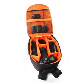 Camera Backpack Bag Waterproof DSLR Case for Canon/Nikon/Sony (Orange)