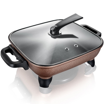 GetZhop หม้อสุกี้ หม้อชาบูไฟฟ้า หม้ออเนกประสงค์ หม้อต้ม ขนาด 4.5 ลิตร Bear รุ่น DHG-C1128 - สีน้ำตาล