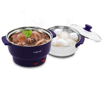GetZhop หม้อไฟฟ้า หม้อต้ม นึ่ง อเนกประสงค์ ขนาด 1.5 ลิตร Yoice รุ่น Y-DHG001 - สีม่วง