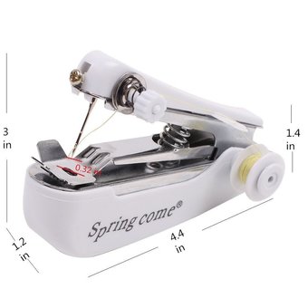 Hand-Held Mini Sewing Machine Fabrics Quick Repairs Easy To Carry For Home Outdoor White
